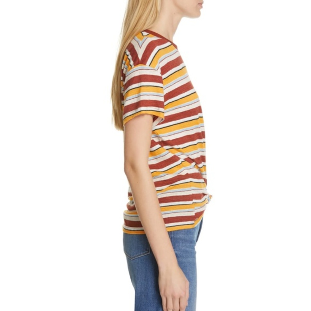 FRAME Wear Thin Striped Tee Sunrise Multi - Picture 8 of 16